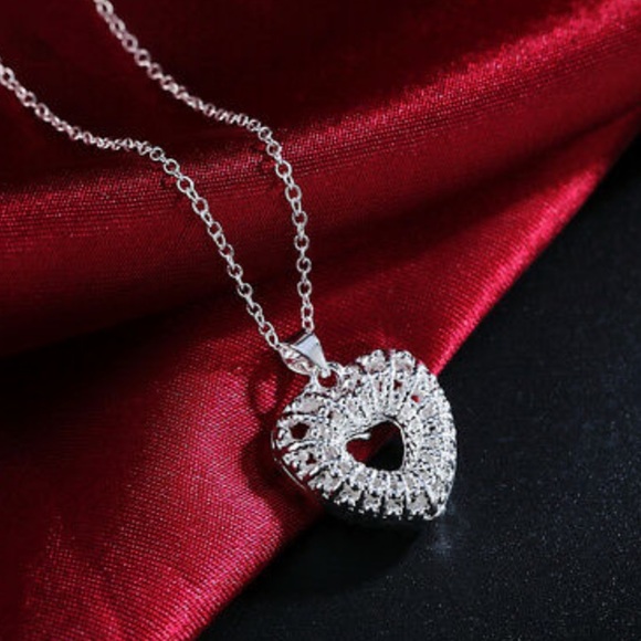 Jewelry - 925 Sterling silver charms heart necklace jewelry
